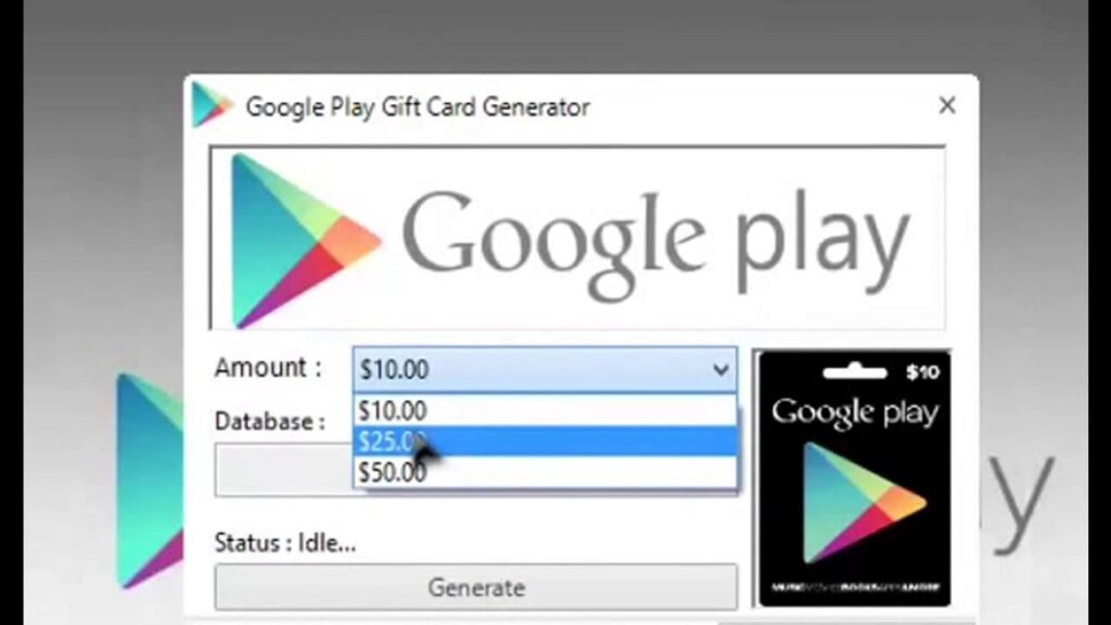 Google play gift card generator
