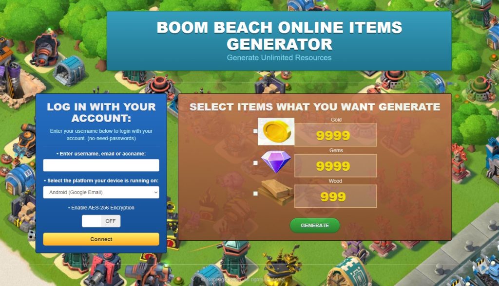 Boom Beach game mod online hack cheat generator items