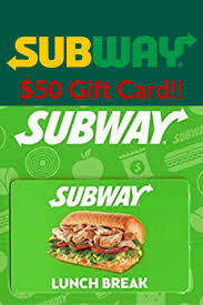 Subway Gift Car!! in 2020 | Subway gift card, Lunch break, Restaurant offers