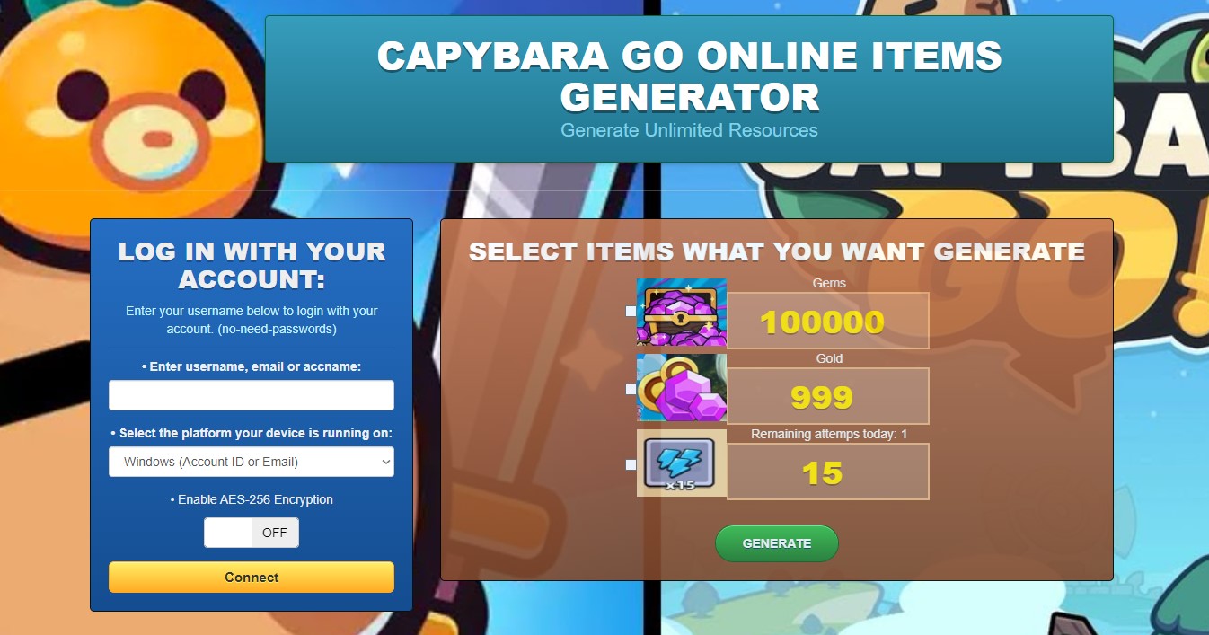 Capybara Go Hack Cheat Mod Online Generator