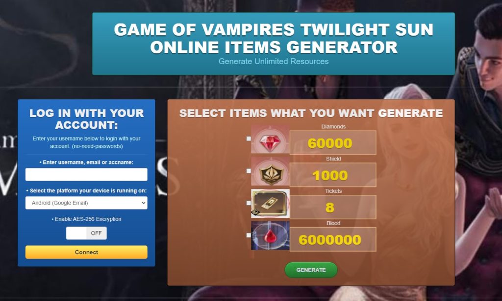 Game of Vampires: Twilight Sun Hack Cheat Mod Online Generator