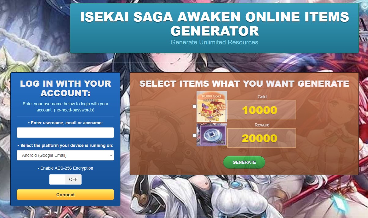 Isekai Saga: Awaken Hack Cheat Mod Online Generator