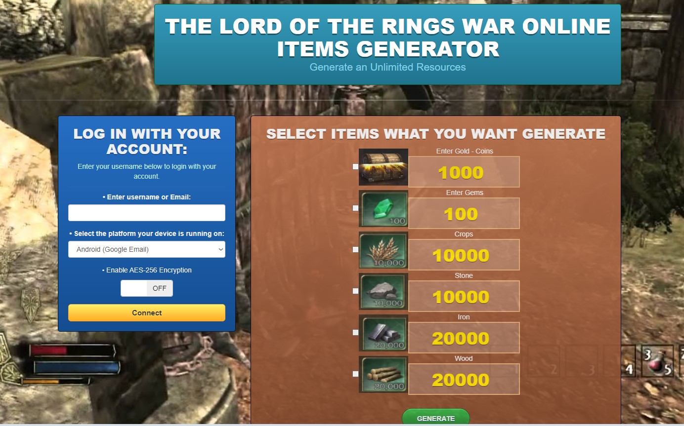 Lord Of the Rings War Cheats hacks generator mod online