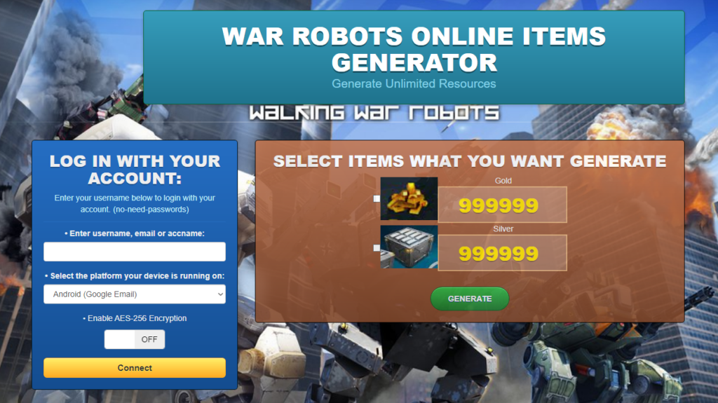 War Robots hack cheat generator online