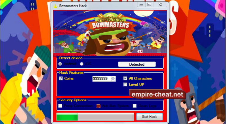 bowmasters hack get all characters