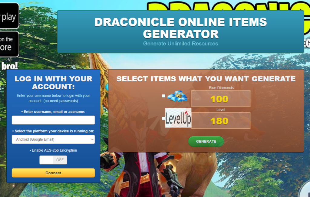 Draconicle Fantasy RPG Generator Online Hack Cheat Mod