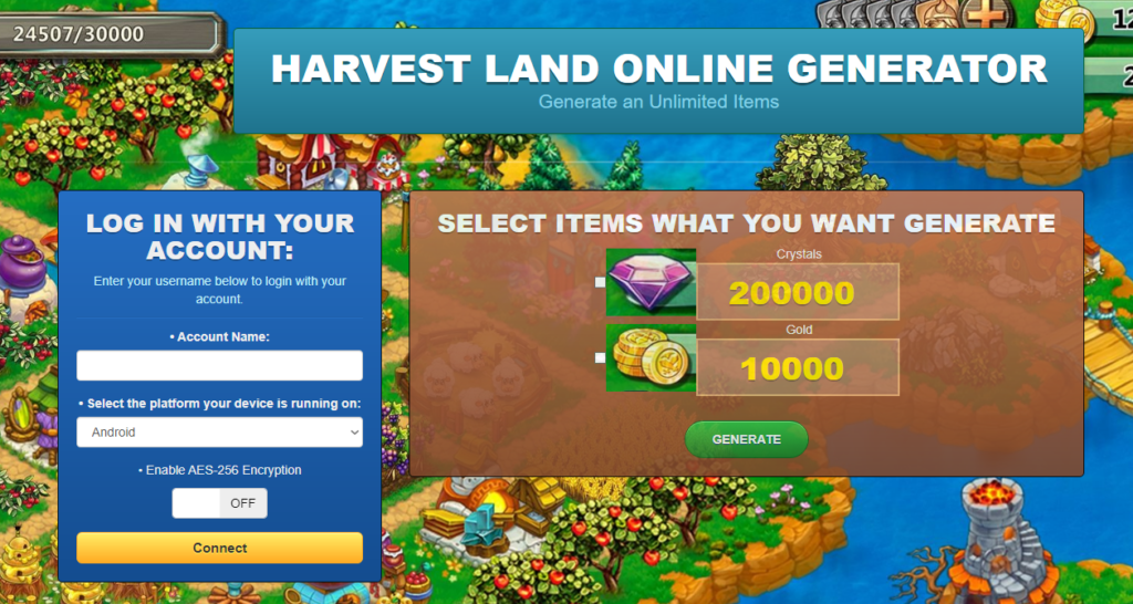 Harvest Land Hack Cheat Tool Mod Generator Online