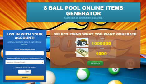 8 Ball Pool Online Generator Items Hack Cheat Mod