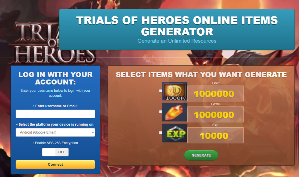 Trials of Heroes Hack Cheat Mod Online Generator