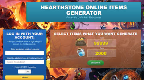 HearthStone Game Online Generator Hack Cheat Mod Dusts Gold