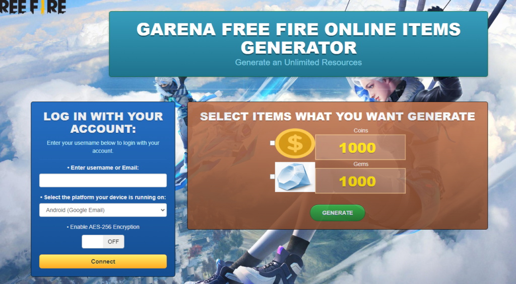 Garena Free Fire hacks & cheats generator online