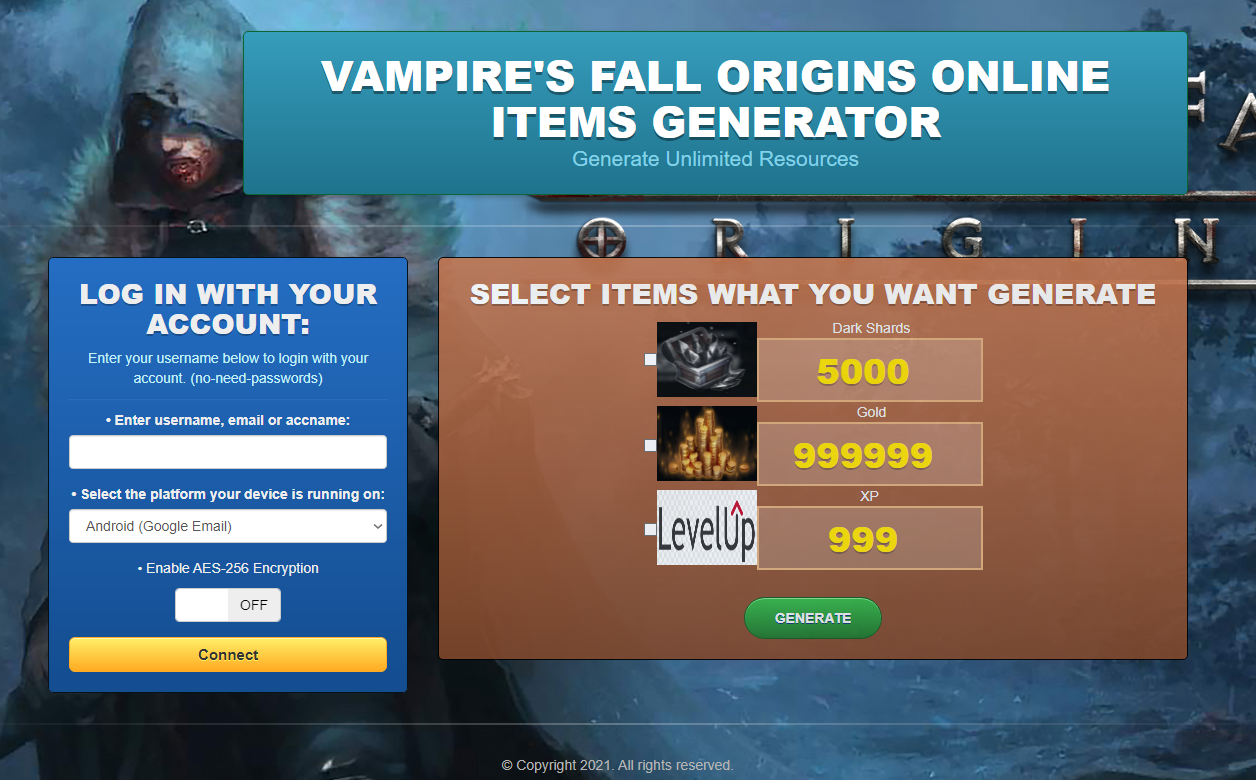 Vampire’s Fall Origins RPG Hack Cheat Tool Generator Mod