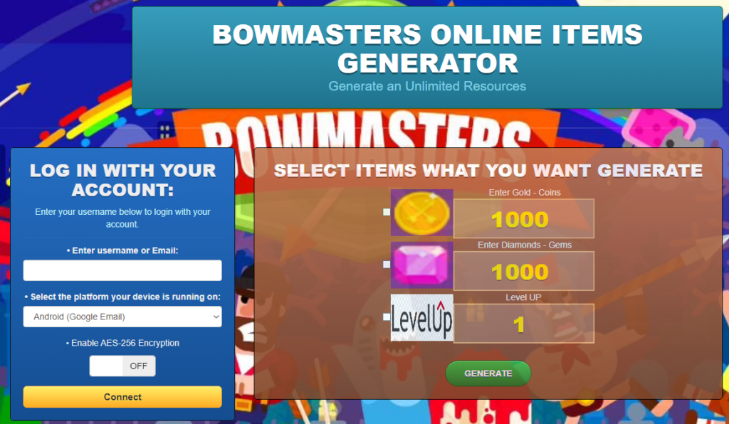 Bowmasters game online generator hack cheat mod
