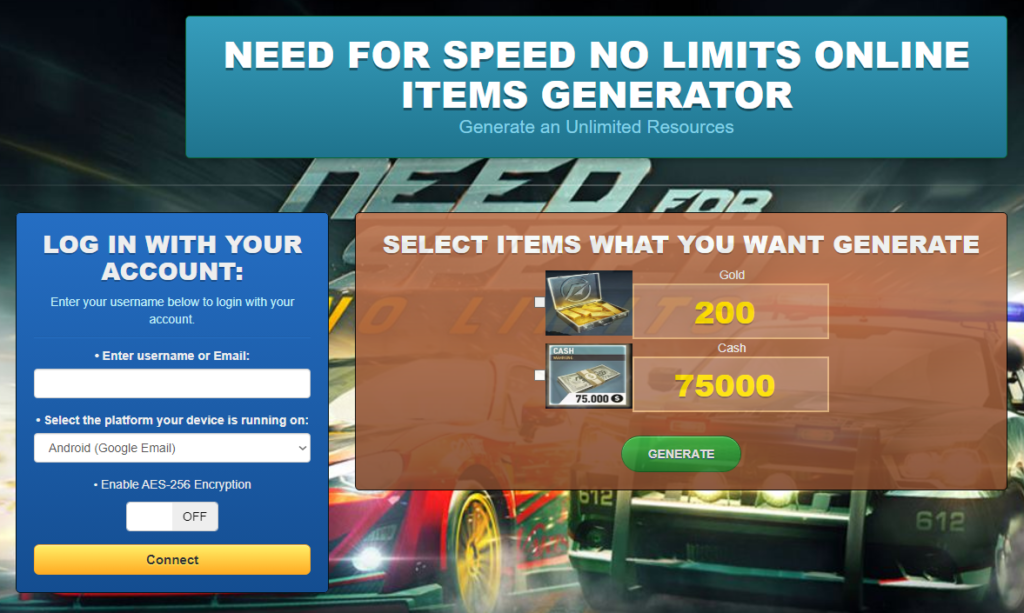 Need for Speed No Limits Hack Cheat Mod Tool Generator