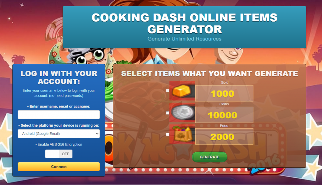 Cooking Dash Game Hack Mod Generator Cheats