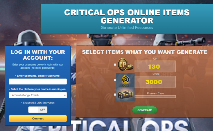 Critical Ops Hack Cheat Tool Generator