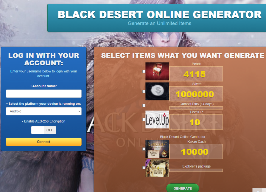 Black Desert Online game mod generator Cheat hack