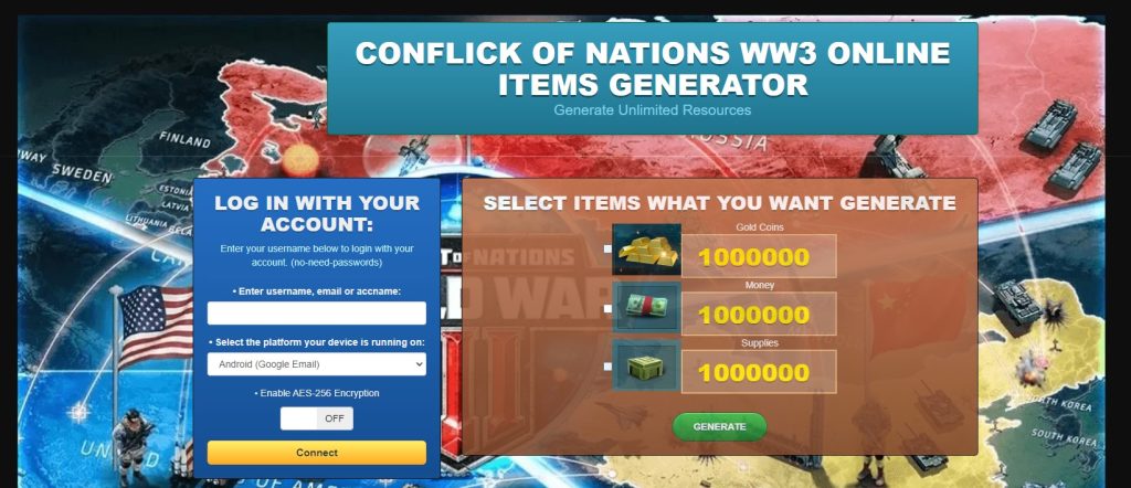 Conflict of Nations – World War 3 Hack Cheat Mod Generator Online