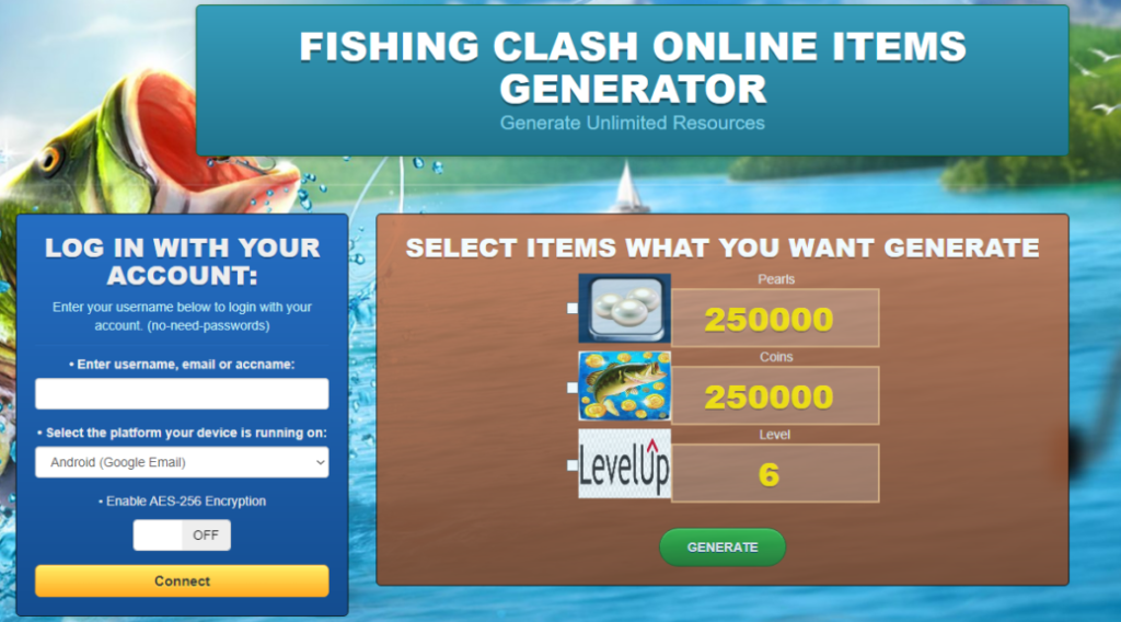 Fishing Clash Fish Game Mod Online Cheats Generator