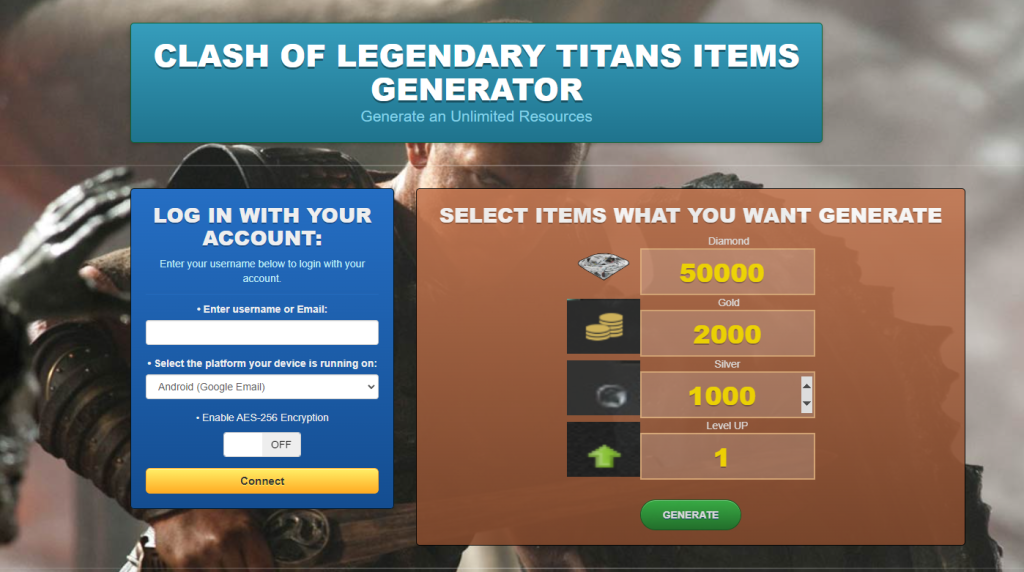 Clash of Legendary Titans Game Hack Cheat Mod Online Generator