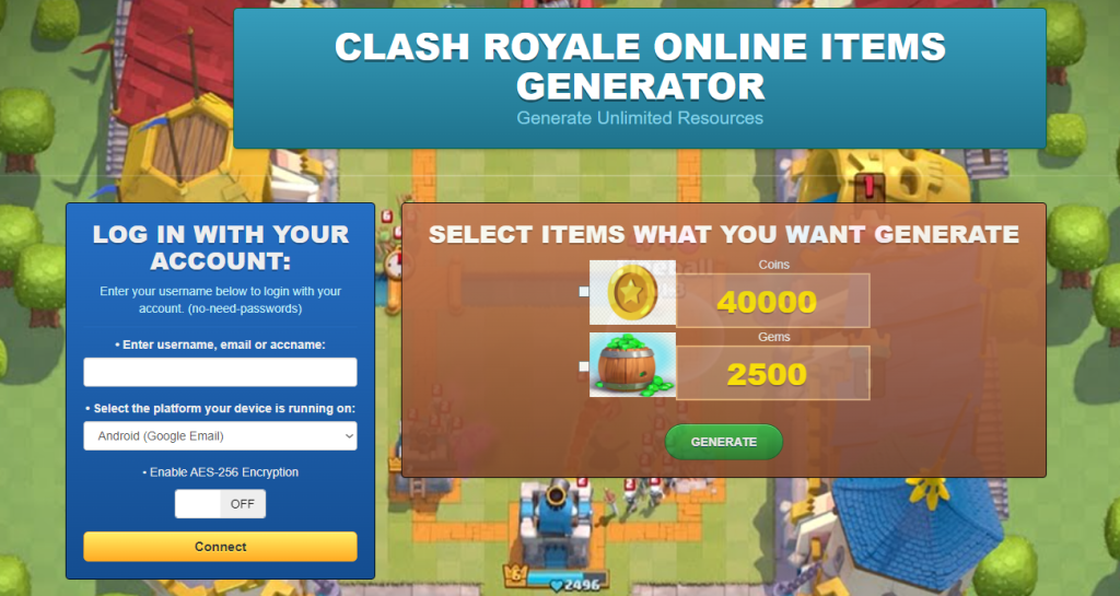 Clash Royale game hack cheat mod generator online
