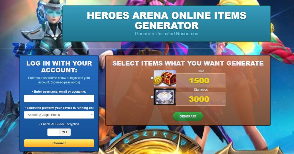 Heroes Arena Game Hack Cheat Mod Online Generator