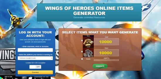 Wings Of Heroes Hack Cheat Mod Online Generator Gold / Silver