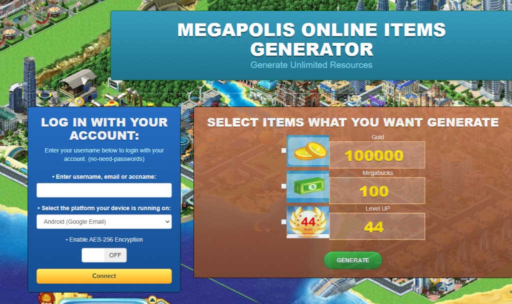 Megapolis Hack Cheat Mod Online Generator