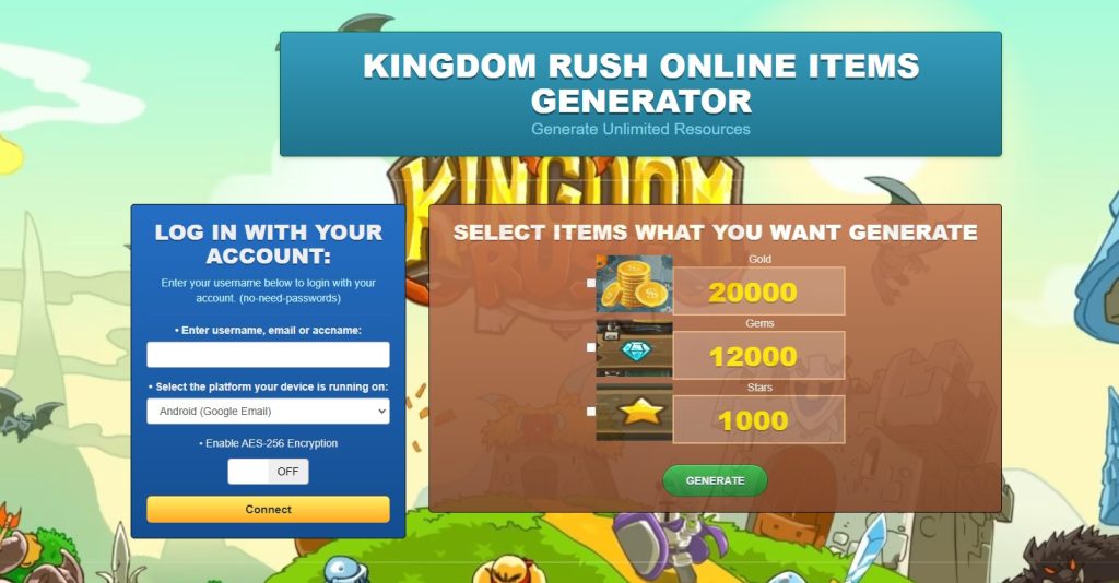 Kingdom Rush Mod Online Generator Gold Gems Hack for Stars