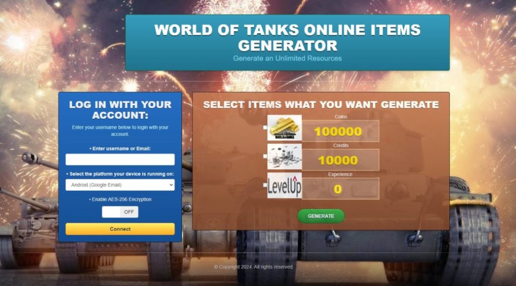 World Of Tanks Blitz game hack cheat mod online generator