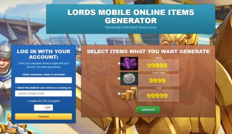 Lords mobile cheat android ios online generator