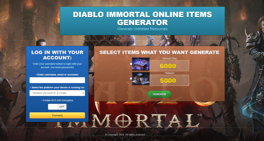 Diablo Immortal Hack Cheat Mod Generator Online