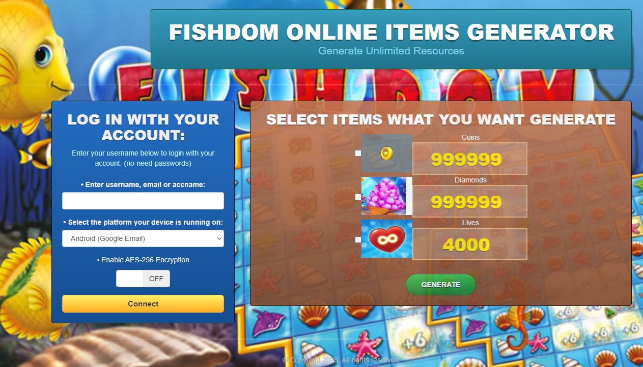 Fishdom Hacks Cheats android ios generator online