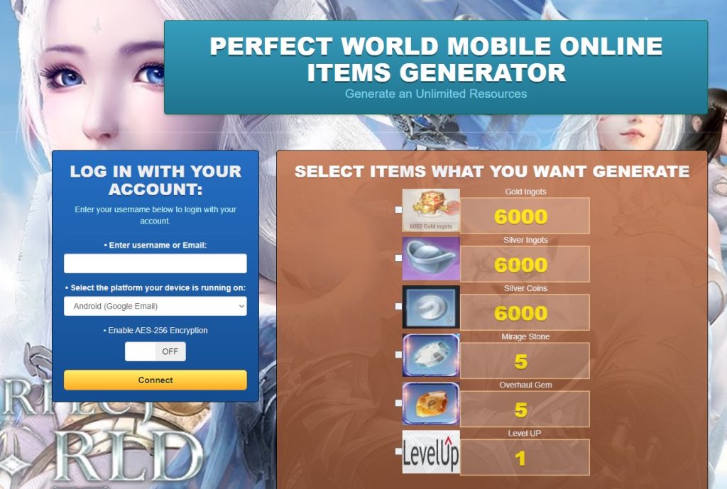 Perfect World Mobile Hack Cheat Online Generator Gold Ingots and Silver Coins