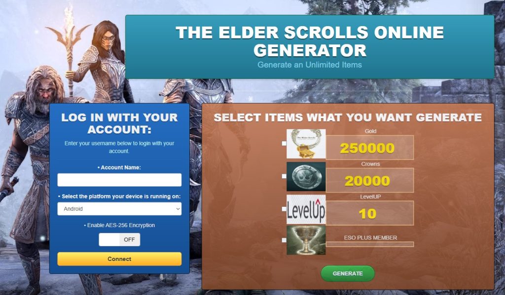 The Elder Scrolls Online Game Hack Cheat Mod Generator